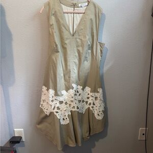 EUC Derek Lam Beige Mini Dress with White Lace